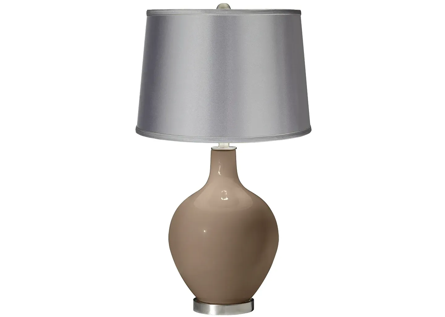 Color Plus Mocha - Satin Light Gray Shade Ovo Table Lamp